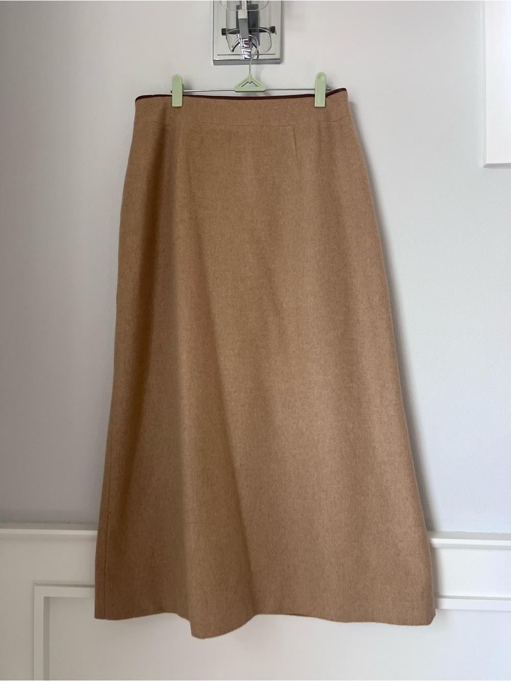 Talbots Camel A-Line Wool Skirt with Subtle Flare
